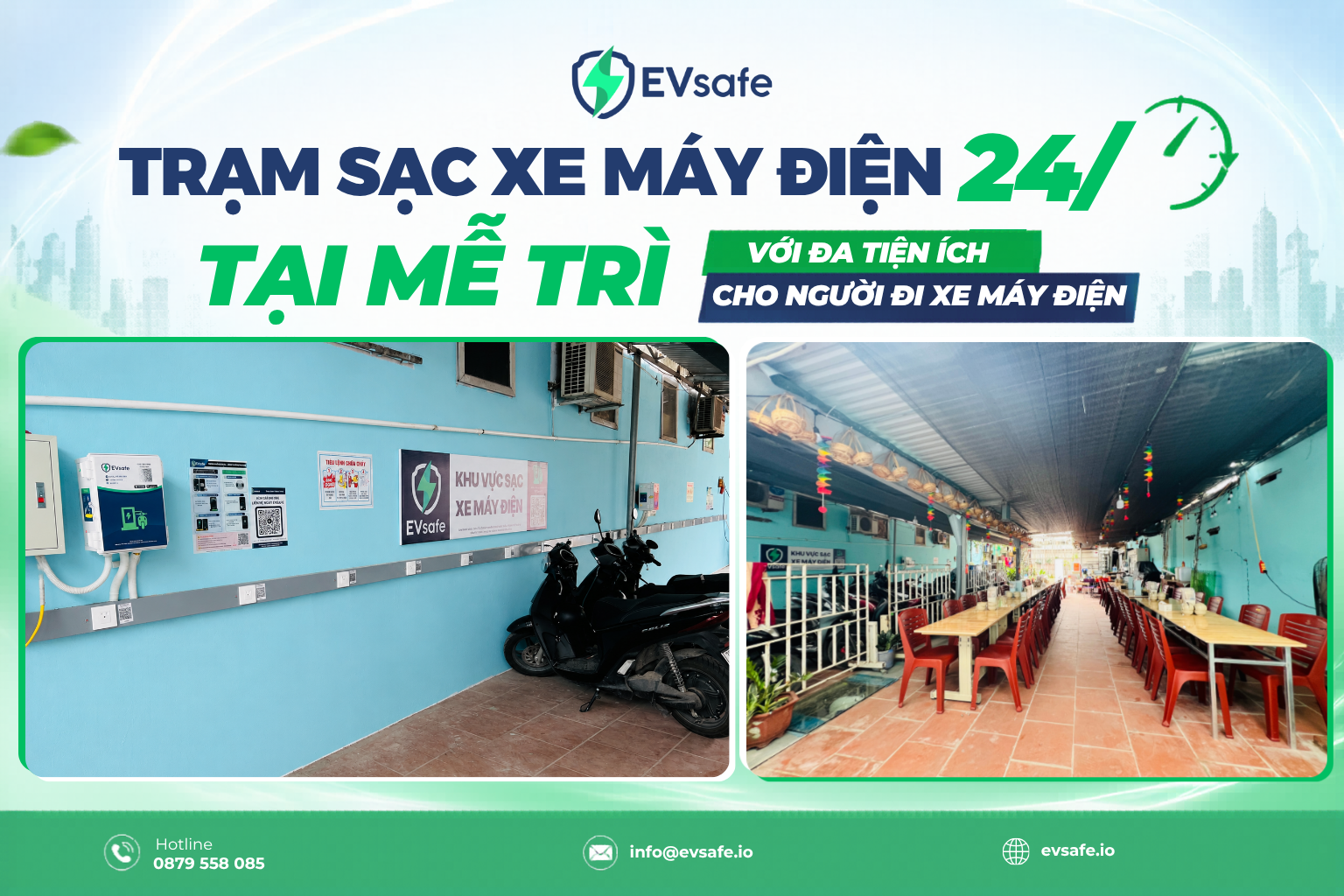 Trạm sạc xe máy điện 24/7 tại Mễ Trì - Nhân đôi tiện ích, đột phá doanh thu
