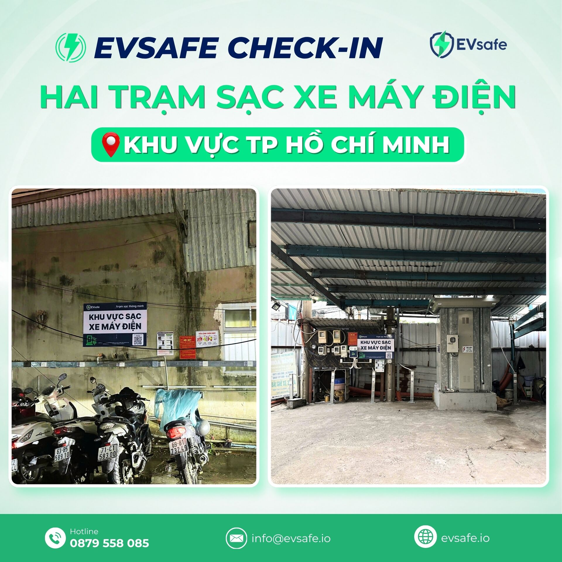 Trạm sạc xe máy điện TP.HCM tiếp tục mở rộng với 2 điểm sạc mới gia nhập mạng lưới EVsafe