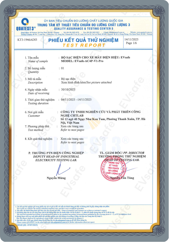 Giấy chứng nhận thử nghiệm 2