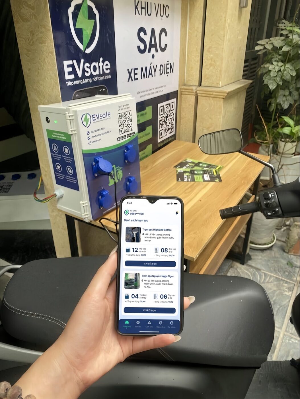 Nền tảng quản lý EVsafe trên điện thoại